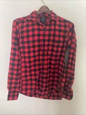 J. Crew Red and Black Buffalo Plaid Button-Up Shirt